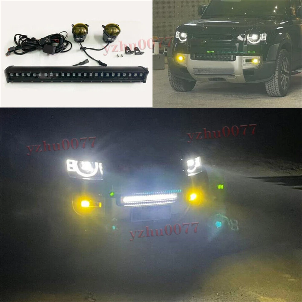 LED Grille Driving Lights & Front Fog Lights Fits LR Defender 2020-2023