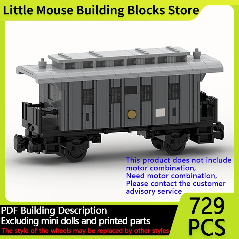 City Car Model MOC Building Bricks Railway 4th Class Passenger Coach Modular Technology Gifts Holiday Assemble Children Toy Suit
