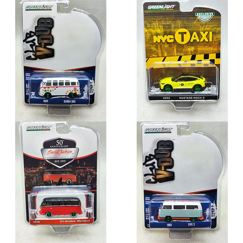 

Greenlight 1:64 Samba Bus Mustang Mach T2 Van наклейка зеленая машина серии литье под давлением сплава модель коллекционные украшения