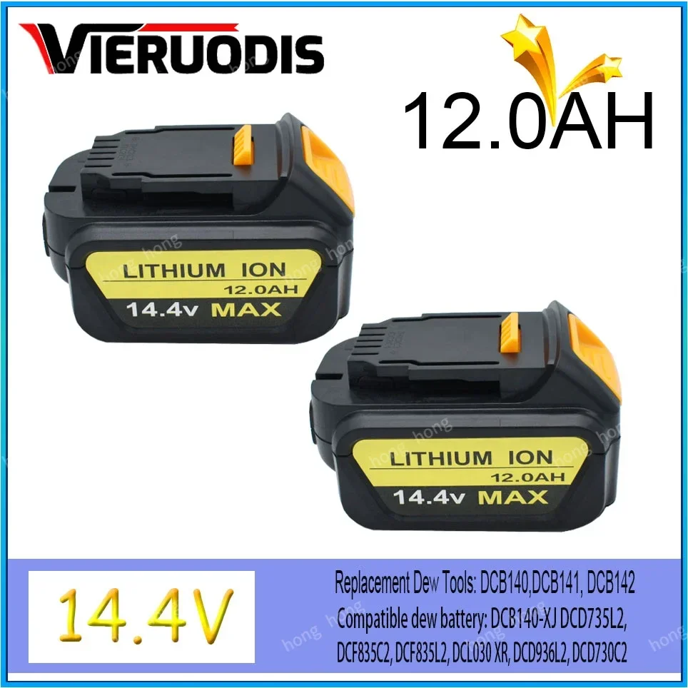 for Dewalt 14.4V 12.0AH/8.0AH power tools battery DCB140 DCB141 DCB142 DCD735L2 DCF835C2 DCF835L2 DCL030 lithium-ion battery