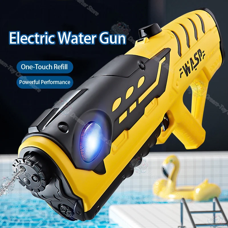 Abelha elétrica pistola de água brinquedo automático alta pressão poderoso sensor imersão sucção ao ar livre praia blaster para crianças verão jogar