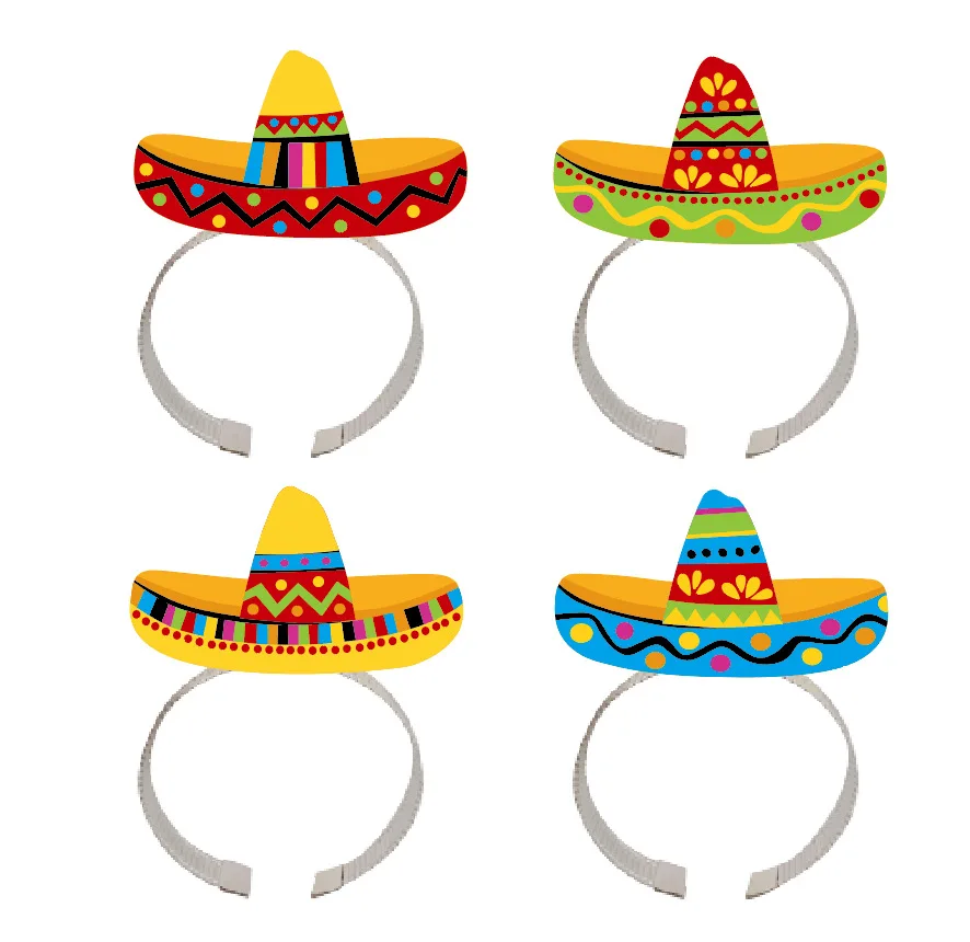 

Cheereveal Mexican Fiesta Headband Party Decoration Supplies Carnival Paper Headband Fiesta Headwear Festival Photo Props