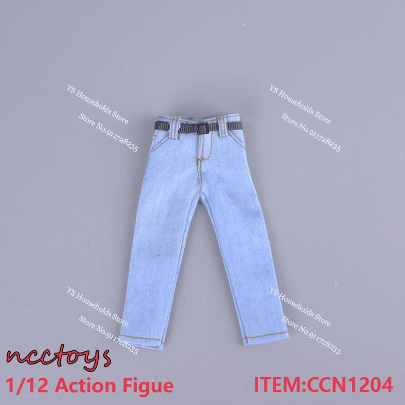 Ccn1204 1/12 Schaal Man Soldaat Casual All-Match Denim Broek Riem Jeans Kledingaccessoire Voor 6 "Notaman Nw Gw Gt Body Decors