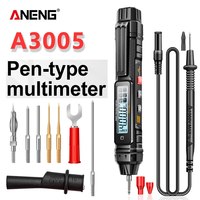 ANENG A3005 Pocket Pen Type Digital Multimeter Test Lead without Battery 4000 Counts LCD /Anti Display Screen True RMS Black Too