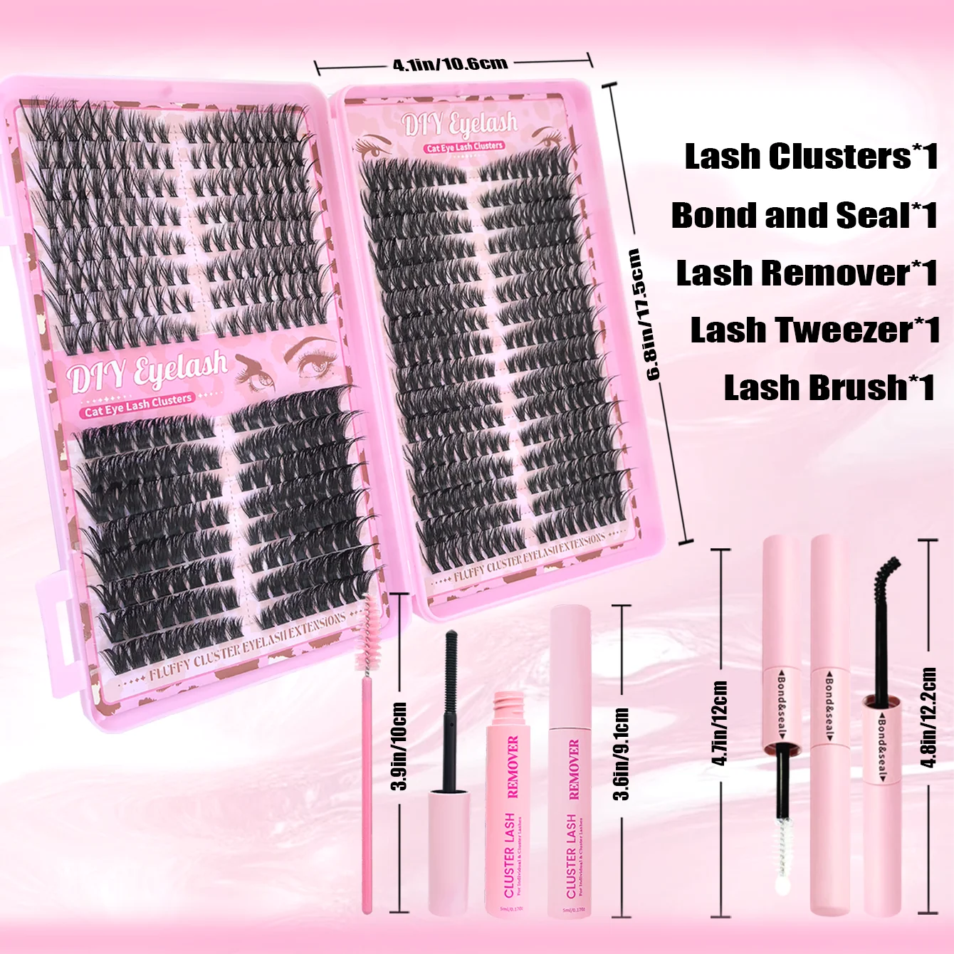 576/240/160 قطعة مجموعة تمديد الرموش Wispy لاش مجموعات عين القط الطبيعية لتقوم بها بنفسك جلدة حجم D حليقة الفردية رمش تمديد عدة #4