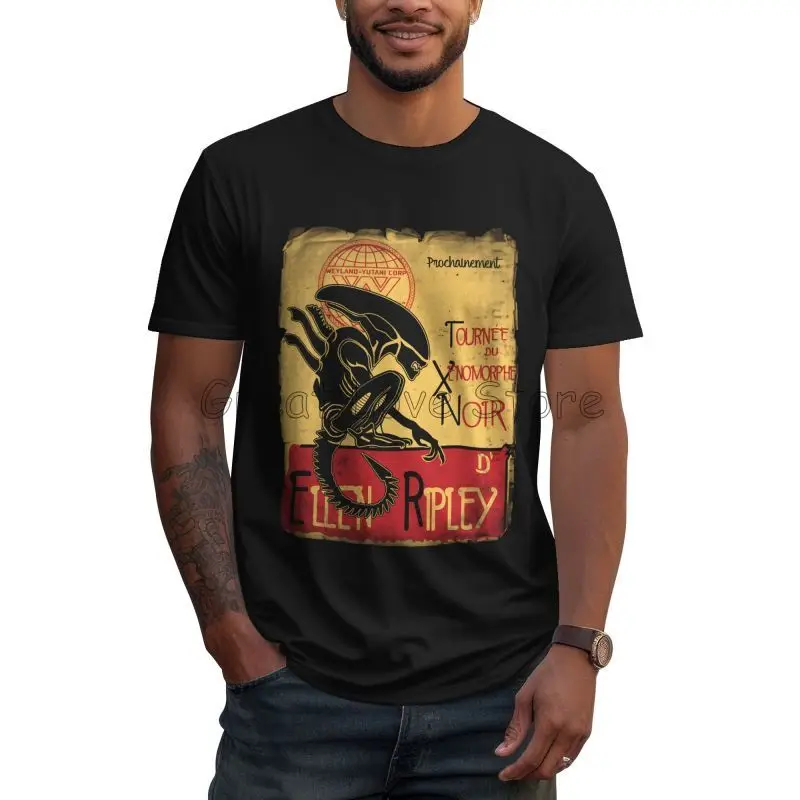 Tournee Du Xenomorphe Noir Essential Unique T Shirt Alien Ellen Ripley Design T-shirts Men Cotton Casual Tees Tops Gift Idea