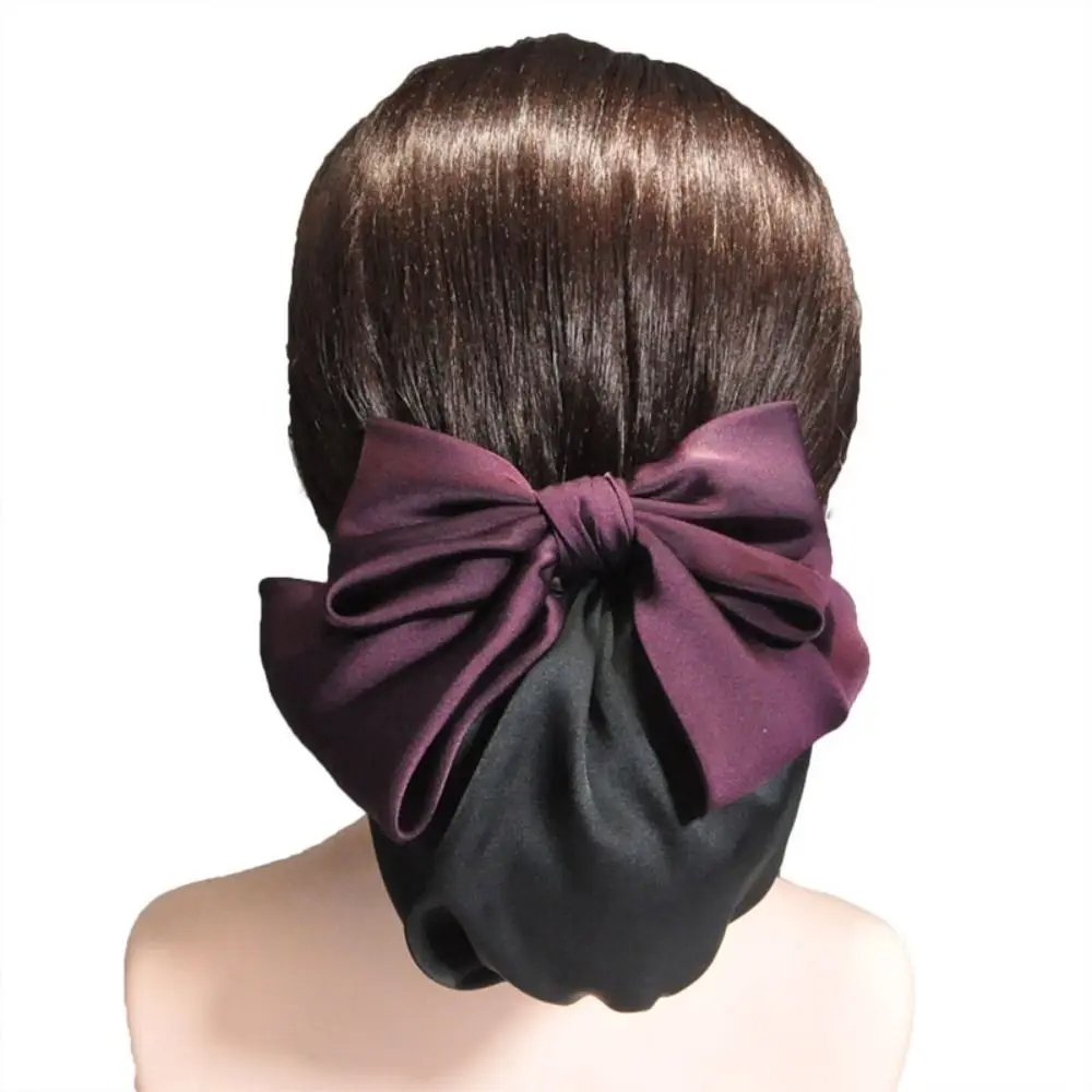 Vintage Duża Kokarda Spinka Sprężynowa Koreański Styl Nakrycie Głowy Siatka na Włosy Spinka do Kucyka Kok Spódniczka Damska