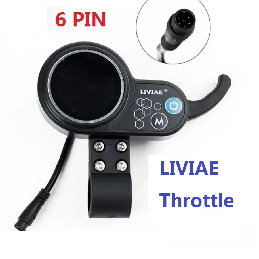 36v48v LIVIAE Speed Meter 6-pin LCD Display Electric Scooter Governor Gas Pedal Color Screen Meter Line Speed Scooter Universal image 2