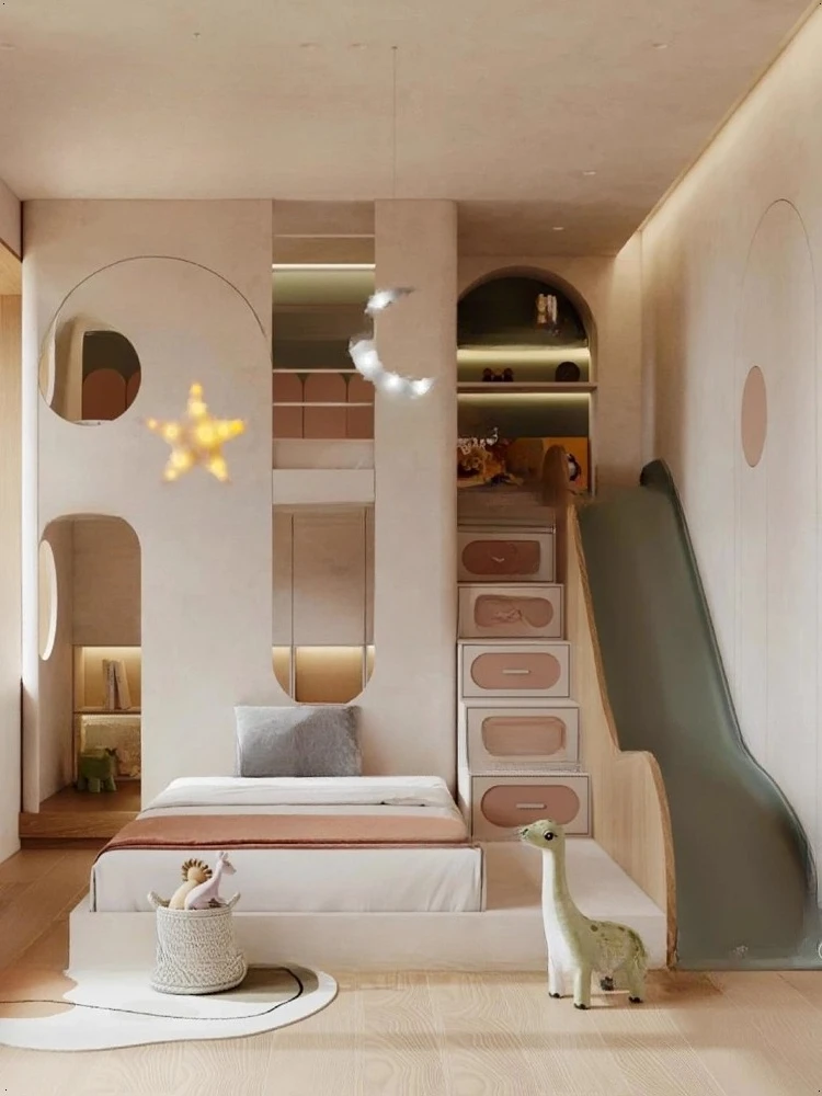 إصدار أطفال فاخر وخفيف الوزن، بيت ألعاب داخلي، سرير منزلق، بطابقين