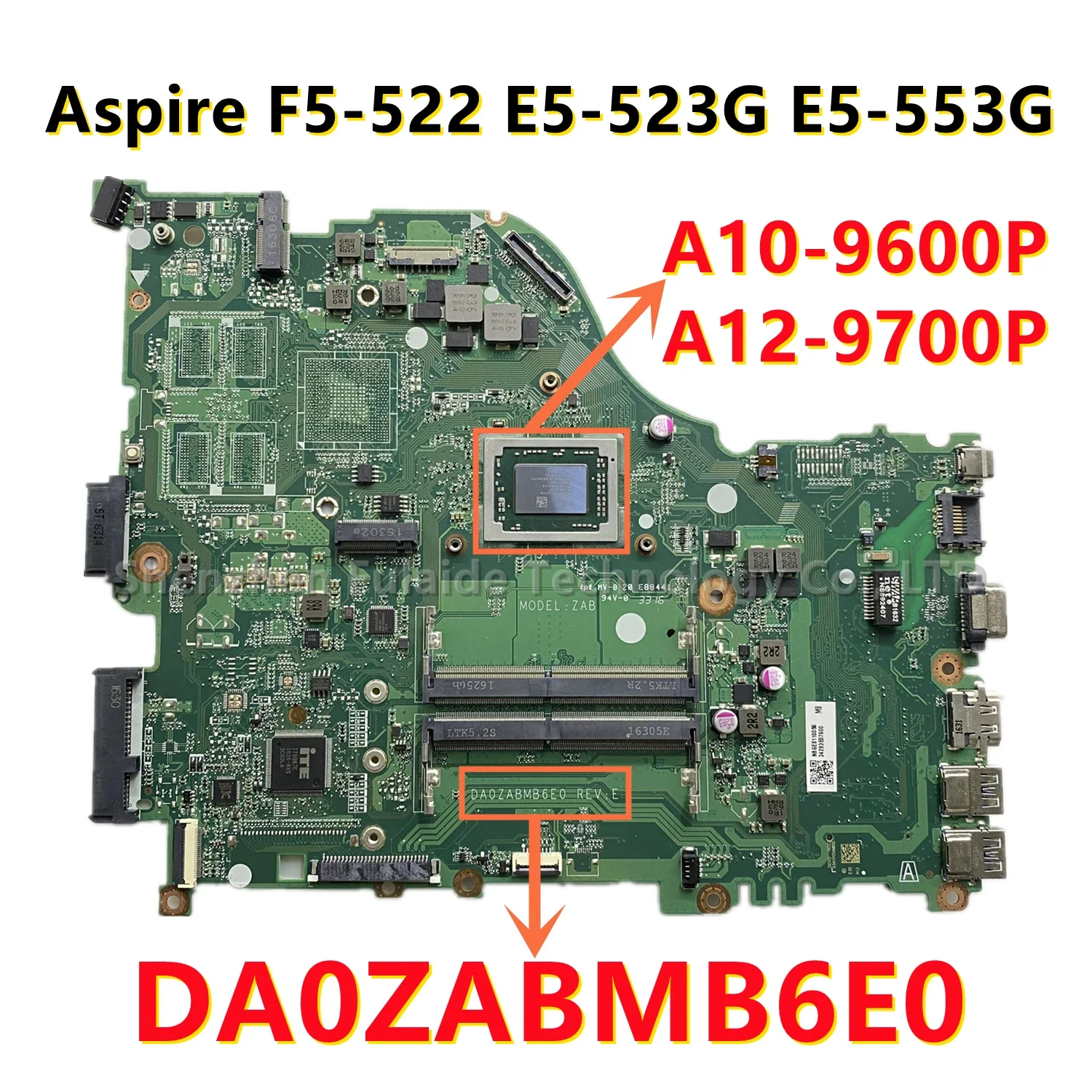 Imagem -03 - Placa-mãe Portátil para Acer Aspire Da0zabmb6e0 F5522 E5-523g E5-553 E5-553g E5-523 a6 a9 A10 A12 Cpu Uma Ddr4 Mainboard