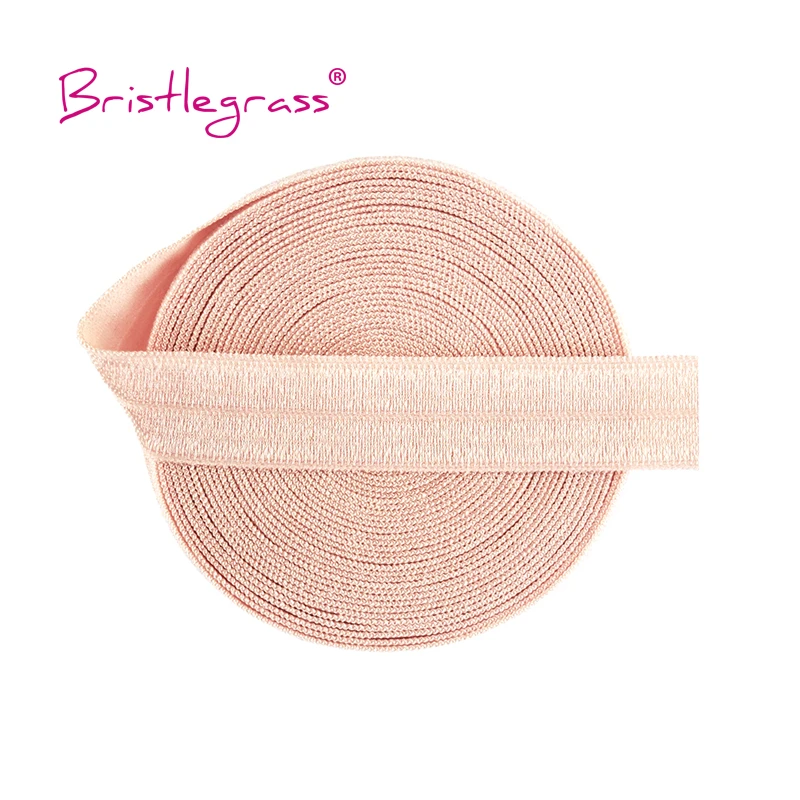 BRISTLEGRASS 2 5 10 Yard 5/8" 15mm Solid Color Shiny FOE Fold Over Elastic Spandex Band Hair Tie Headband Dress Sewing Lace Trim image 3