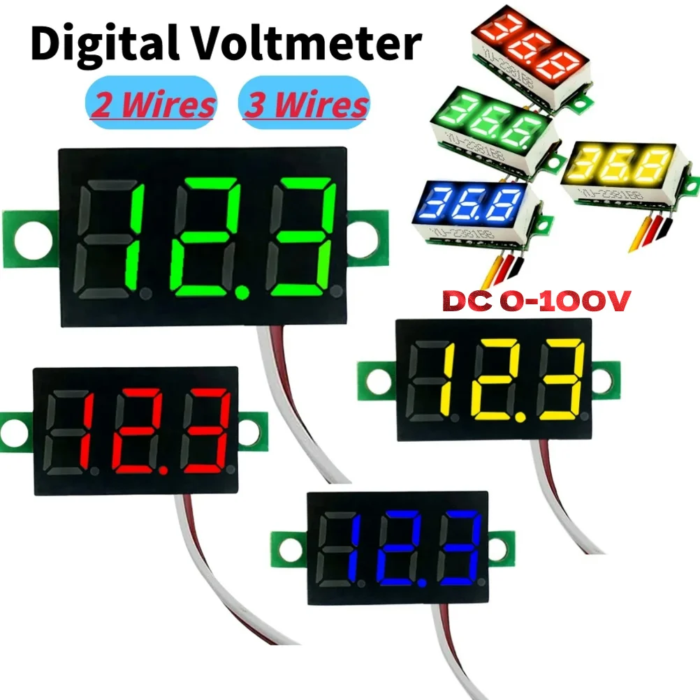 디지털 LED 미니 디스플레이 모듈, DC 0V-200V 전압 테스터 계량기, 0.28 인치 LED 스크린 계량기, 역 극성 보호, 1-5 개