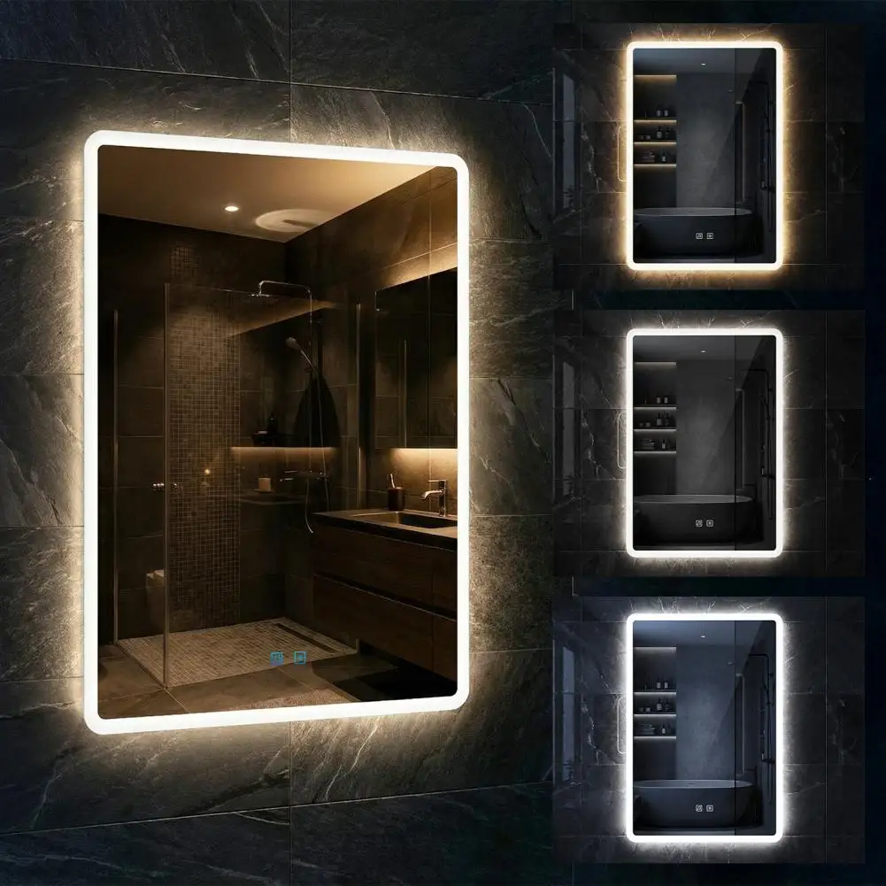 

Smart Bathroom Mirror Light With Light, Wall-Mounted Smart Mirror With Dual Compatible Speaker, Anti-Fog Film