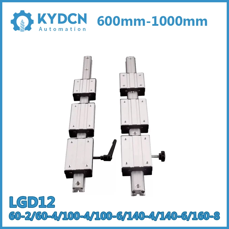 

LGD12 External Dual-axis Linear Guide Rail and Linear Guide Block 600-1000mm Double Axis Outer Roller Bearing Guide Set