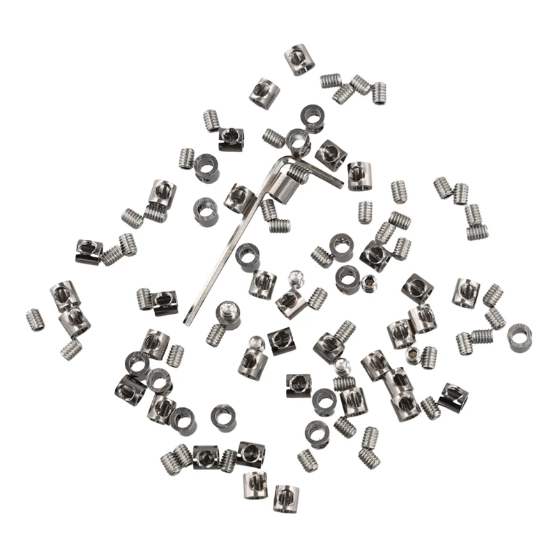 Wire Rope Clamp for Cable Fastener, Parafuso ajustável, Copper Metal Fixture, Sling Fixação Acessórios, 3mm, 50Pcs