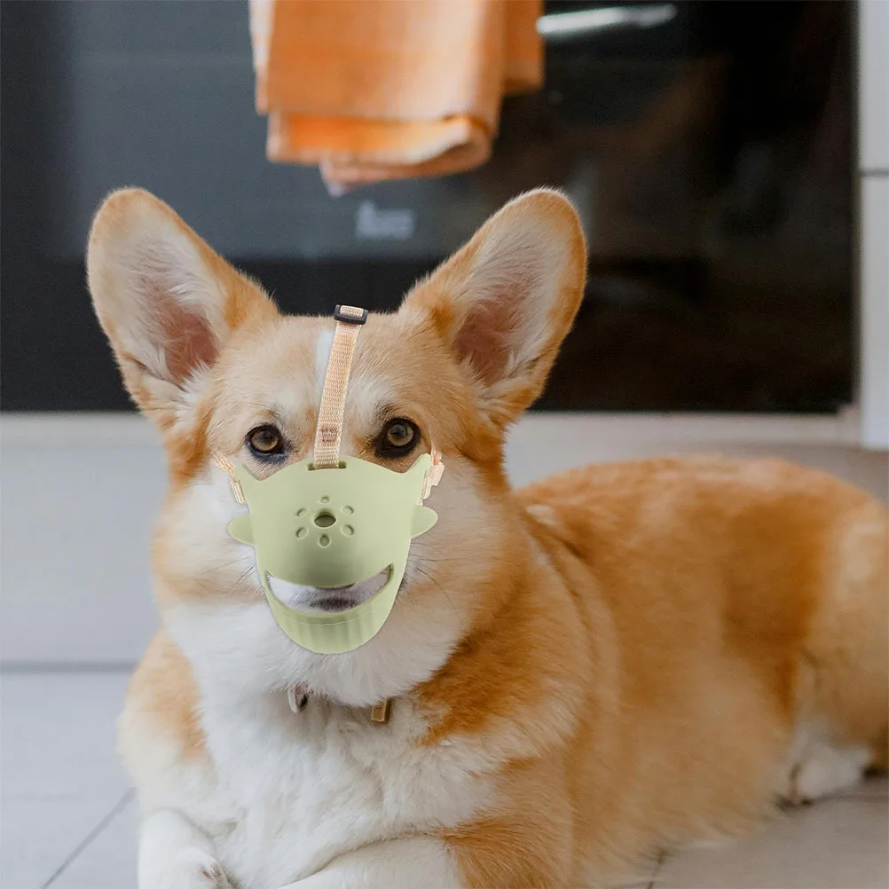 

Dog Muzzle Small Size Breathable Adjustable Pet Mouth Cover Stops Biting Barking Licking Anti Lick Muzzle for Small Dogs M