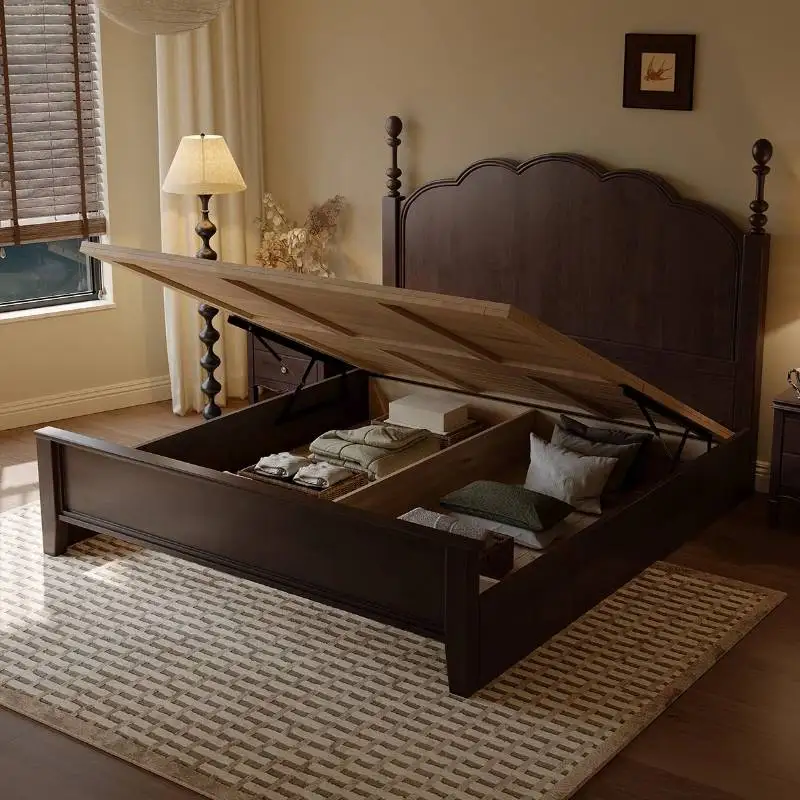 Luxury Storage Double Bed Designs Uniq Nordic Storage Modern Headboards Double Bed Bedroom Wooden Camas De Dormitorio Furniture