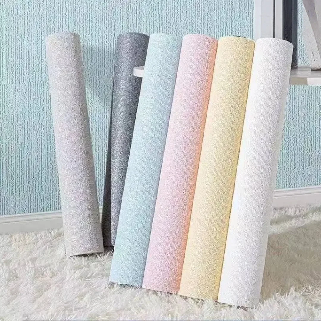1PC 2.8mx50cm Linen Wallpaper Self-adhesive 3D Home Renovation Dirt-resistant Snd Moisture-proof Foam Wall Stickers