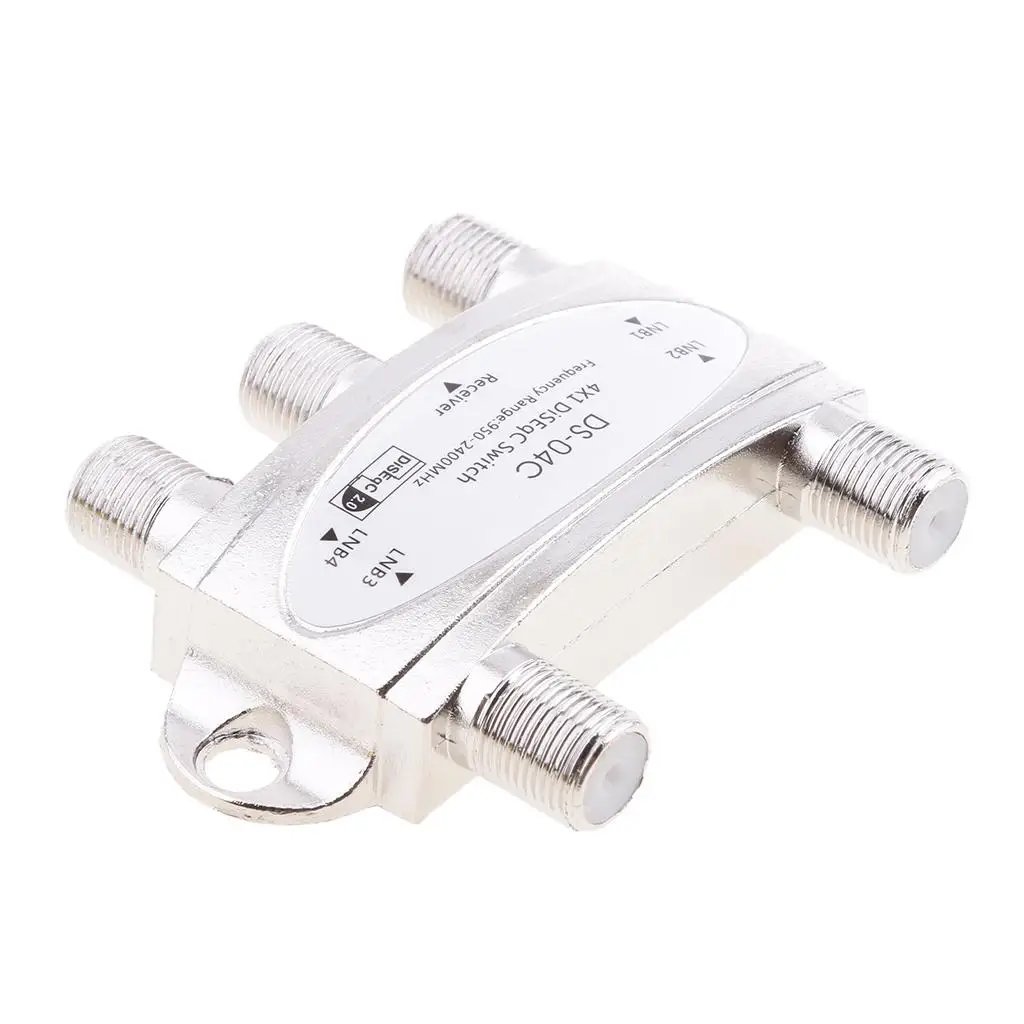 Diseqc Switch 4x1 Durable Outdoor Alloy Splitter for Stb Satellite Receiver and Multiple Lnb Satellite Holder Use