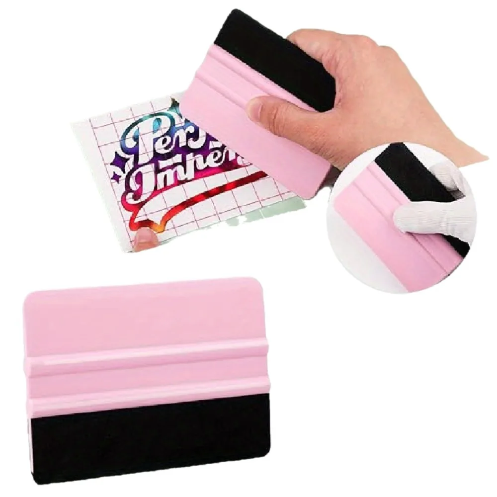 Spatole ergonomiche in feltro da 3 pezzi per la lavorazione del vinile - Strumenti di applicazione viola e verde acqua, durevoli e senza striscia