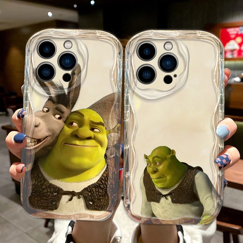 Cartoon Cute Shrek Cover For Apple iPhone 15 14 13 12 11 Pro X XR XS Max Plus 8 7 Plus SE Wave Oil Phone Case