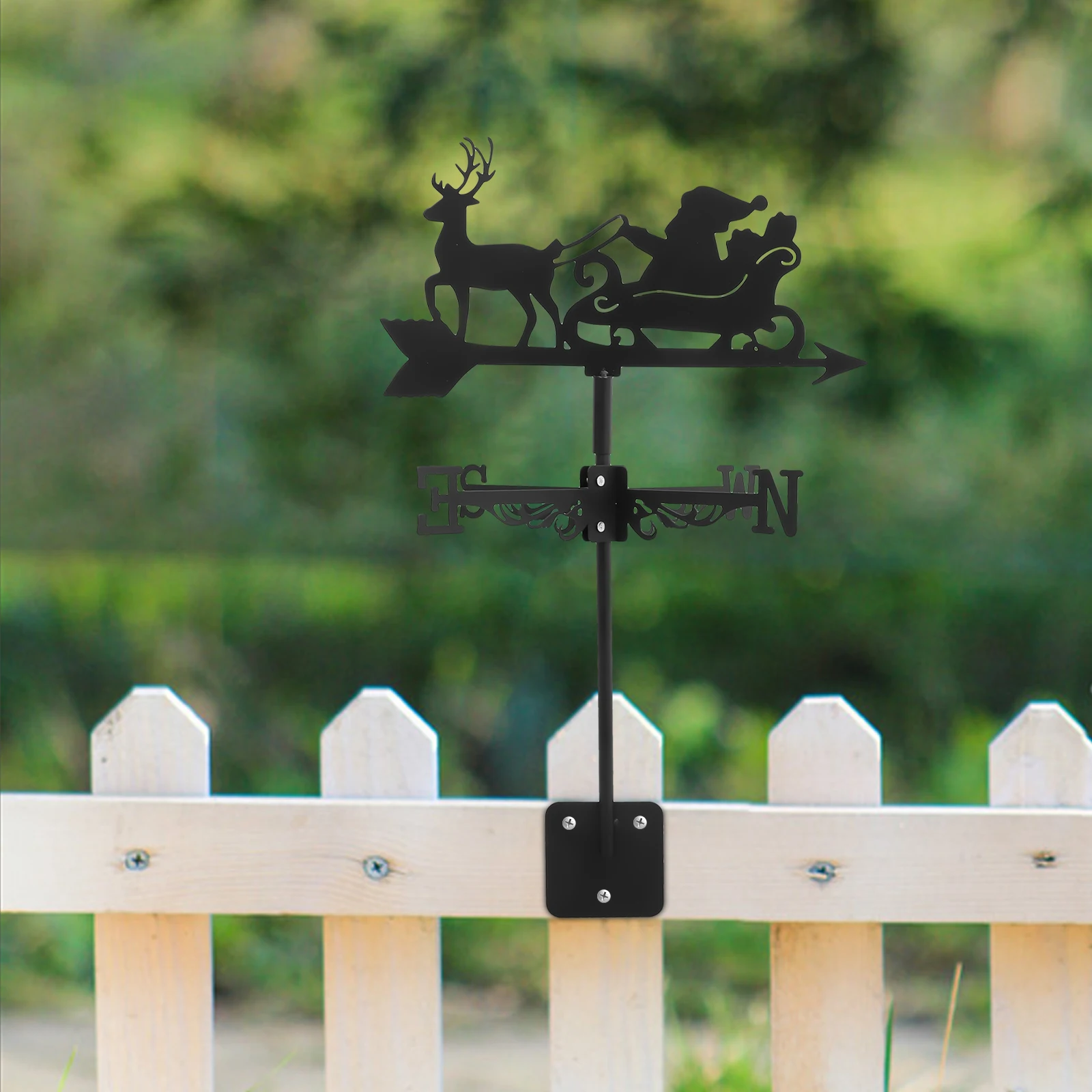 

Christmas Santa Decor Metal Weather Vane Inflatable Yard Weathervane Black Rooftop Vintage Iron Wind Indicator Garden Shed Lawn