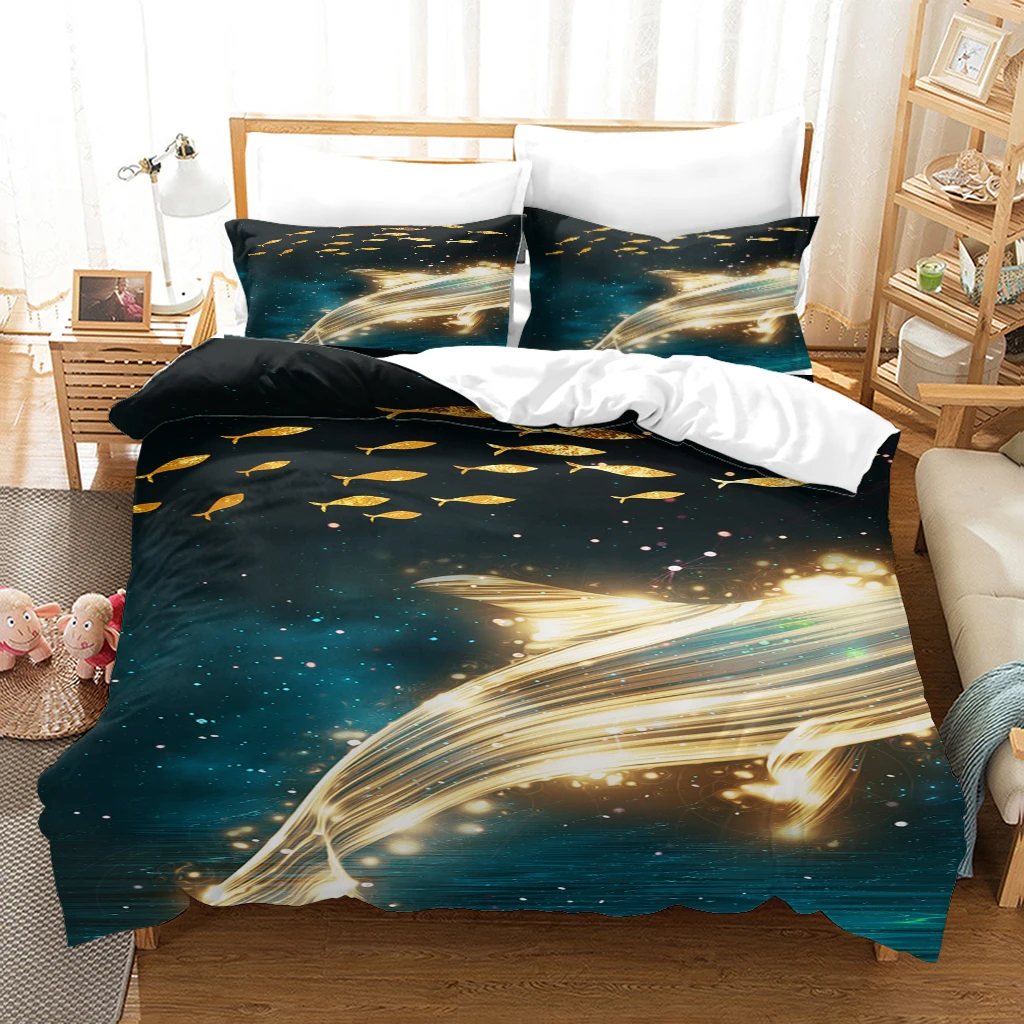

HUANZHUANG Bedding Set Boys Girls Gold Art Texture Twin Queen Size Duvet Cover Pillowcase Adult Home Textileextile Decoration