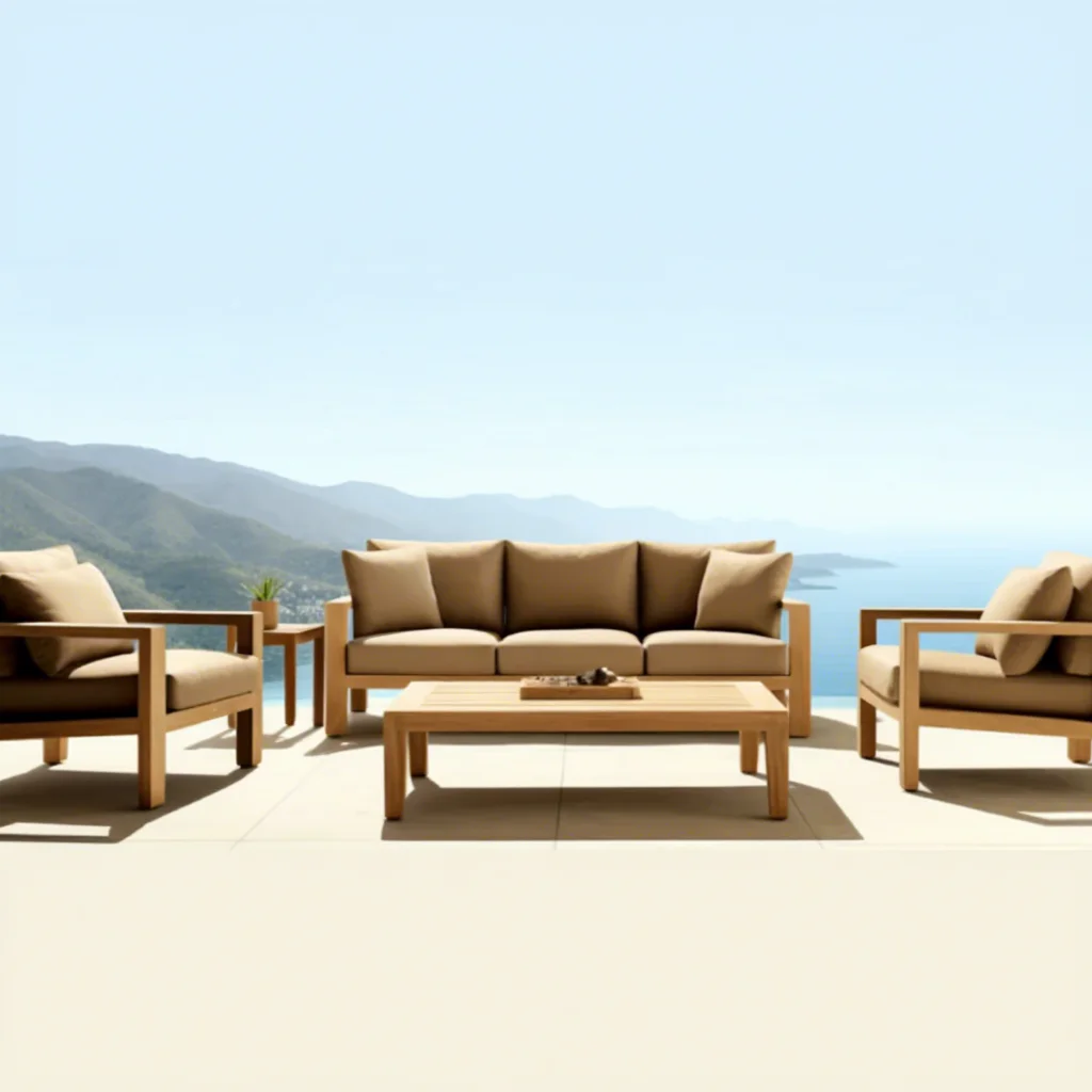 

Hot Sales Modern Customized Teak Wood Outdoor Furniture Set Luxury Garden Sofas for Villa Hotels Beach Farmhouses Dining Park