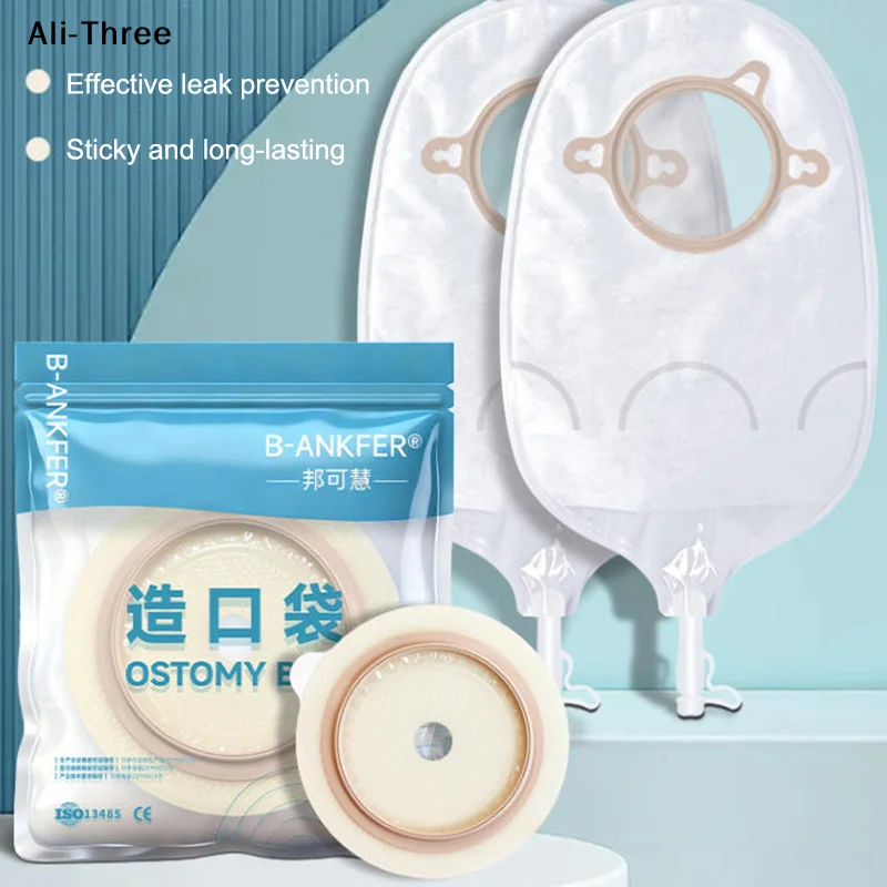 2Pcs Non Woven Ostomy Bag With Hook And Urination Valve Disposable Colostomy Pouch Supplies Ileostomy Stoma Care