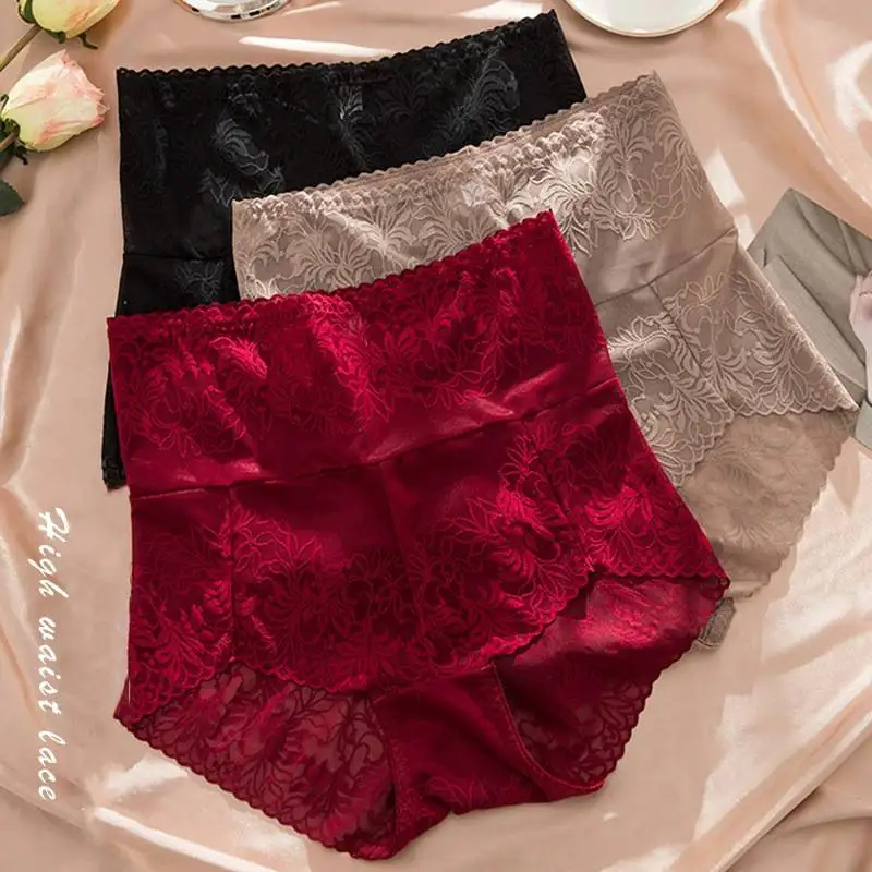 Culotte Personalisée en dentelle شفافة à fleurs grande taille pour femmes varia en gros sous-vêtements مثير sans couture