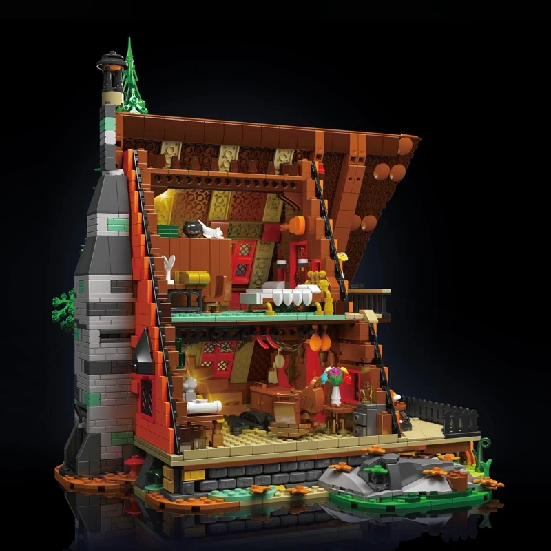 MOULD KING-Wood Cabin Model Building Blocks, Natural Forest View Puzzle, brinquedos educativos, presente de Natal para crianças, 16053 MOC