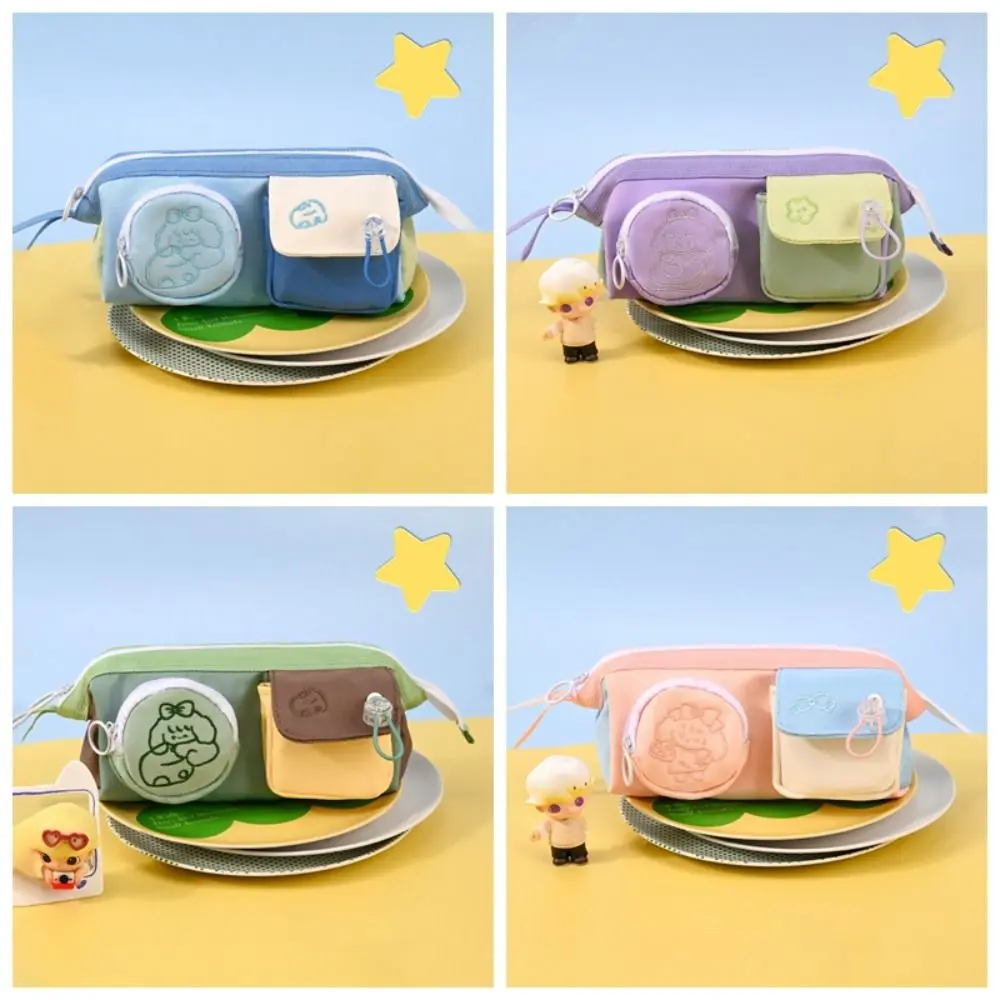 Durable Cute Pencil Bag Cartoon Simple Pencil Case Large-capacity Multifunctional Stationery Bag Elementary School Students