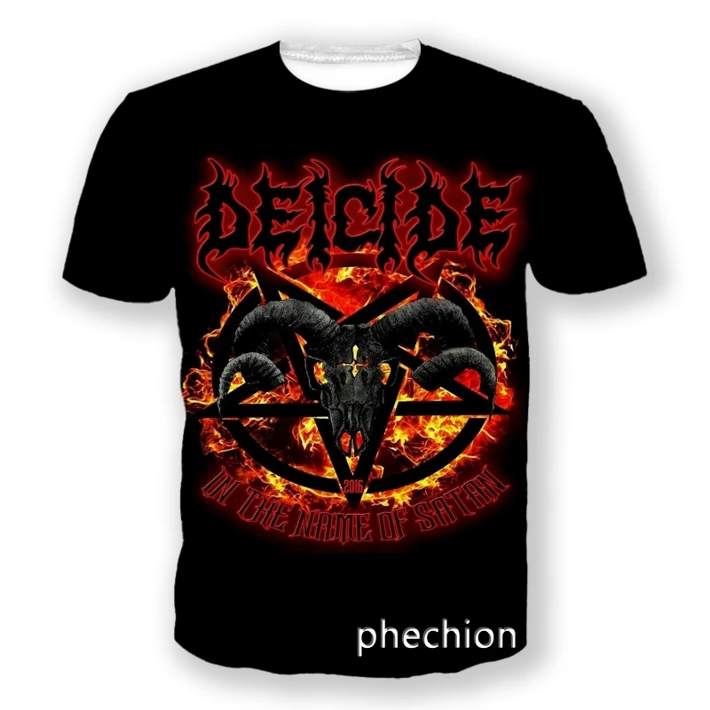 phechion New Fashion Men/Women DEICIDE Band 3D Print Short Sleeve T-Shirt Casual Hip Hop Summer T Shirt Tops S144