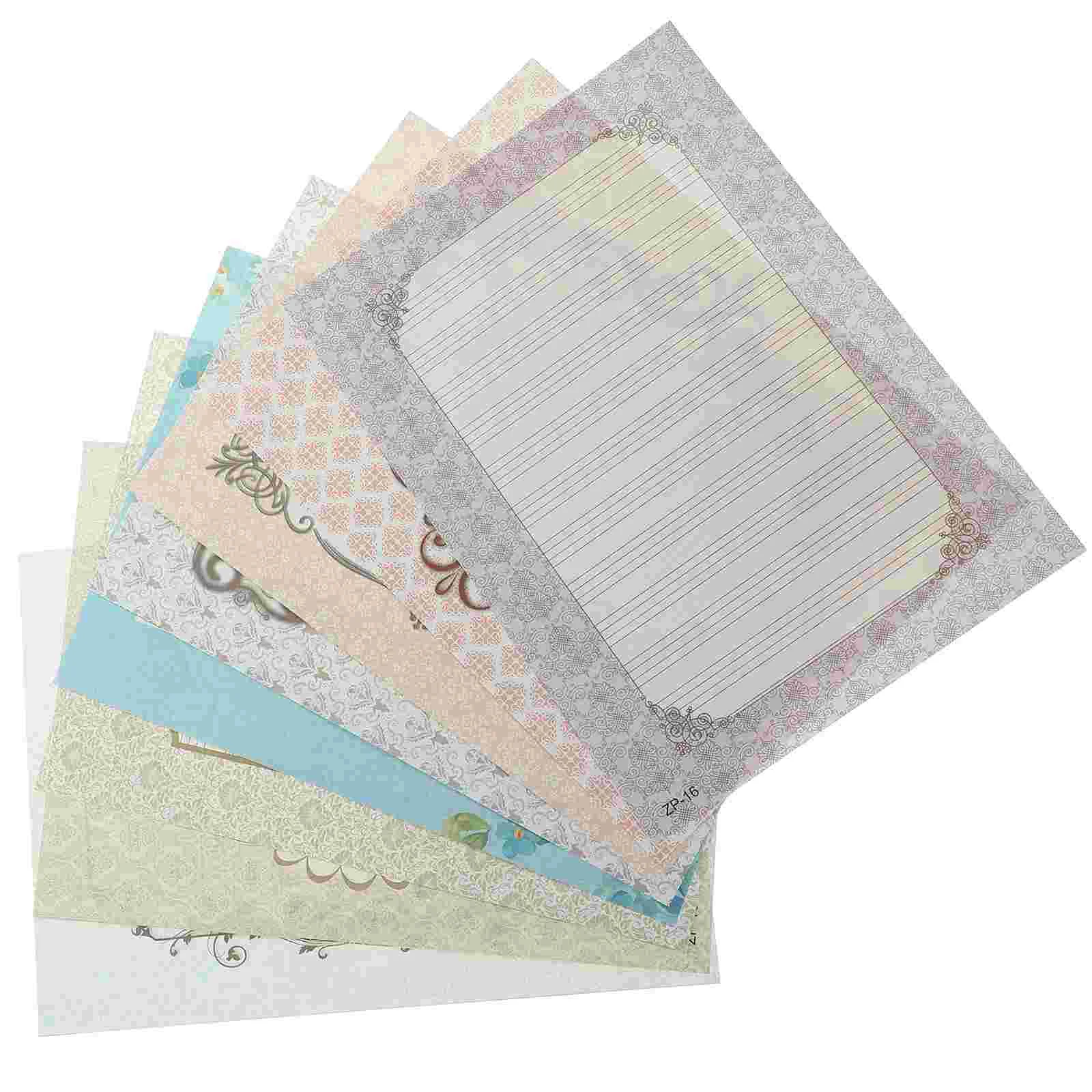 Vintage Stationary Letter Paper Calligraphy English Practice Handwriting Note Cards with Envelopes