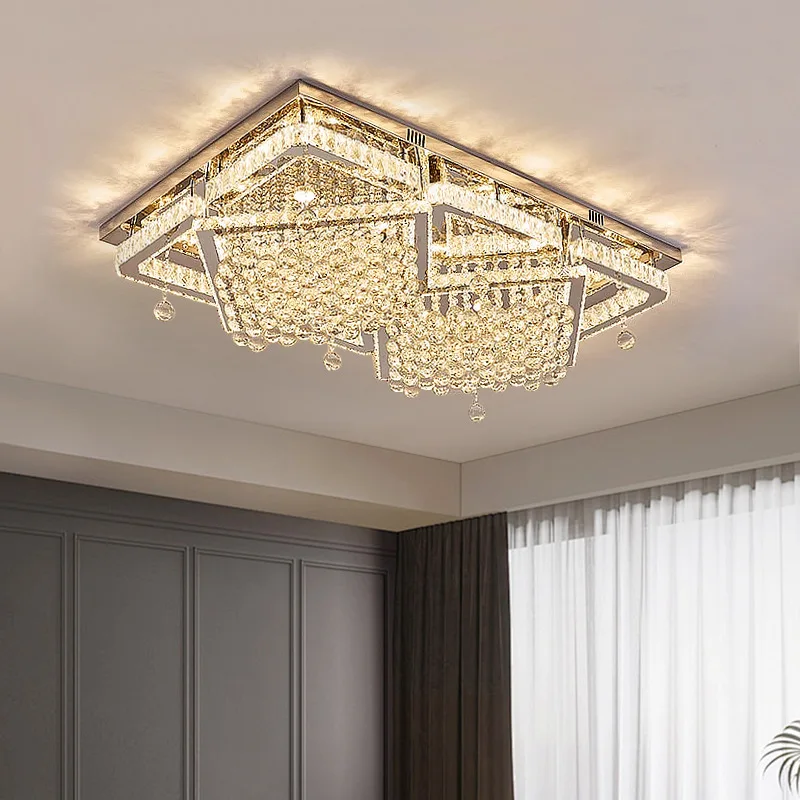 Modern Led Crystal Ceiling Light Luxury Ceiling Lamp For Living Room Bedroom Dining Room Kitchen