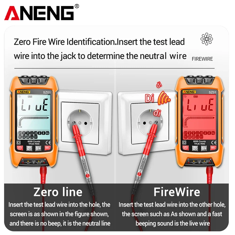 ANENG SZ01 SZ02 Automatic Digital Display Multimeter Intelligent Anti-burning Universal Meter Electrician Maintenance Instrument