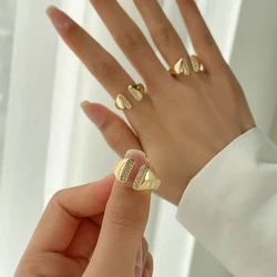 New Fashion Jewelry Opening High-grade Copper Inlaid Zircon Butterfly Ring Luxury Shiny Cocktail Party Rings For Women 2024
