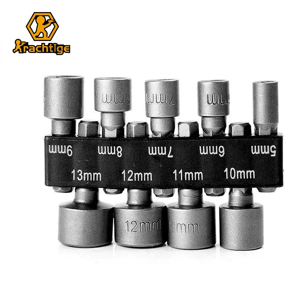 Krachtige Peças Power Nut Driver Hex Haste Broca Adaptador Chave de Soquete Parafuso Ferramenta Mm13 mm