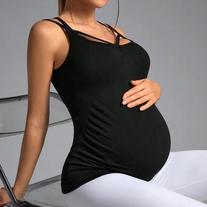 المرأة الحامل لينة مريحة سلس محبوك سترة رياضية التجفيف السريع تنفس فتل العرق اللياقة البدنية والرياضة تي شيرت #3