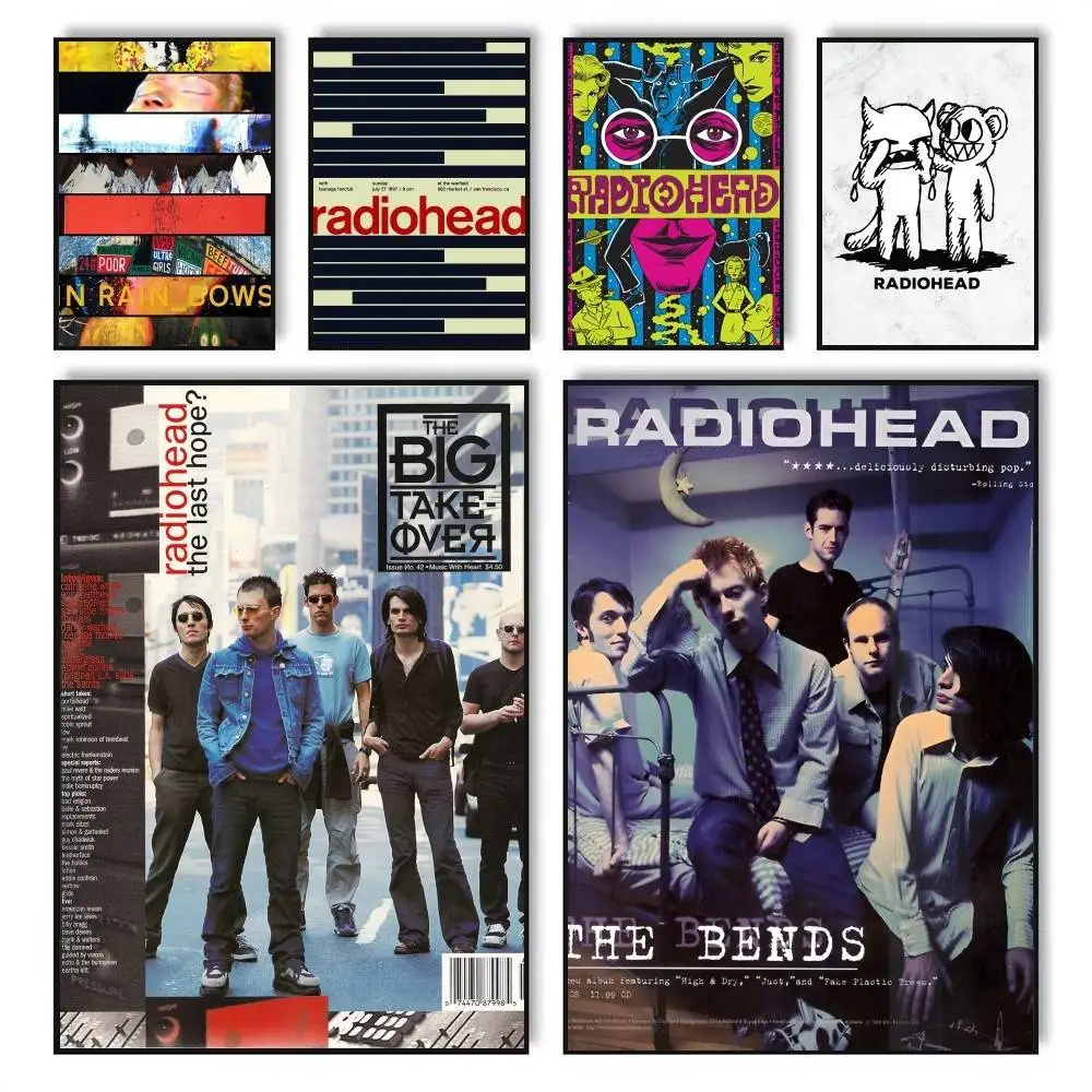 Rock Band R-Radiohead In Rainbows Poster Waterproof Wall Art Sticker For Bar Vintage Room Decor High Quality Print Gift