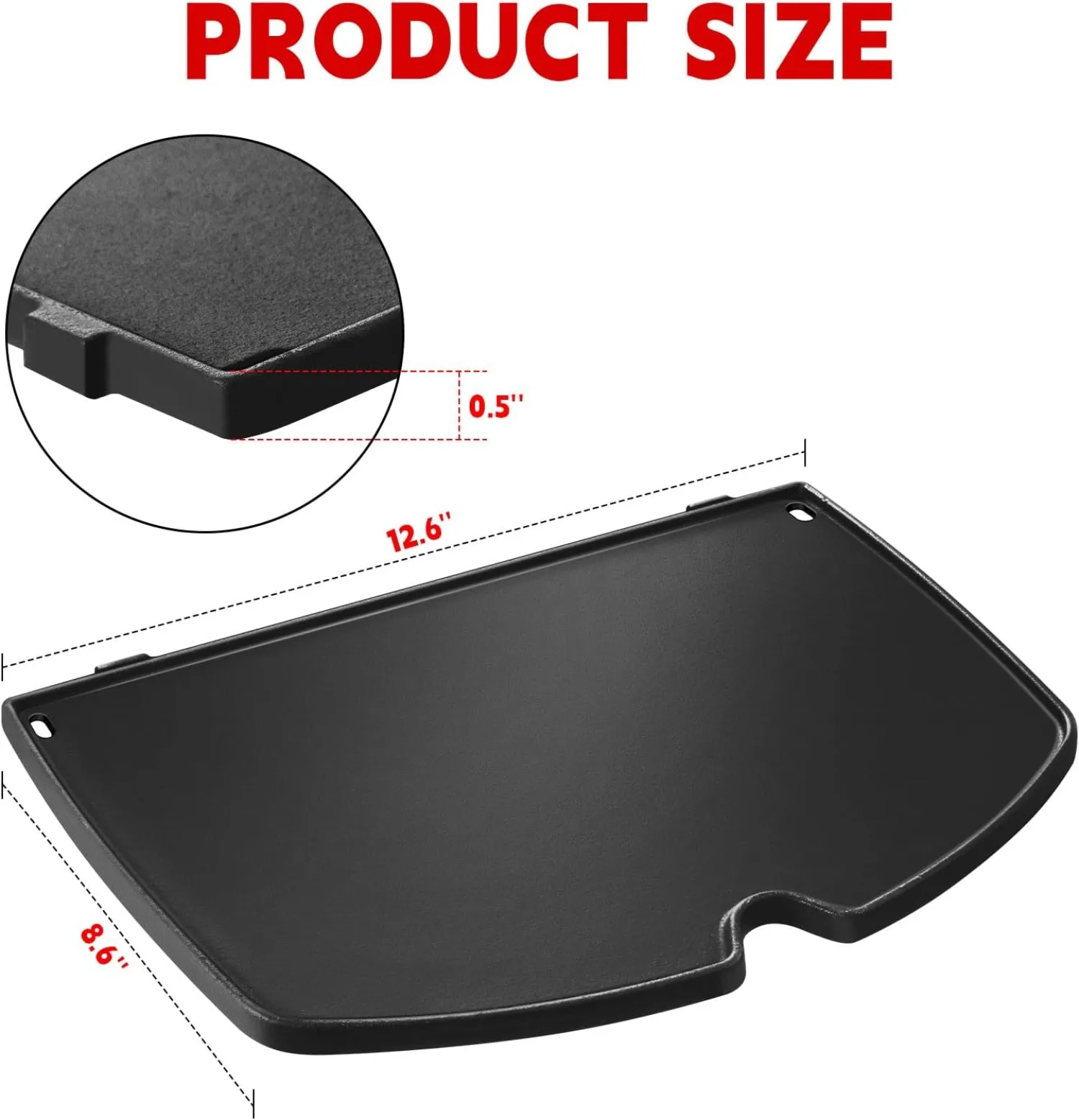 6558 Griddle Compatible with Weber Q100 Q120 Q1000 Q1200 Series Grills,Cast Iron Grill Parts for Weber Q100 Grills,12.6