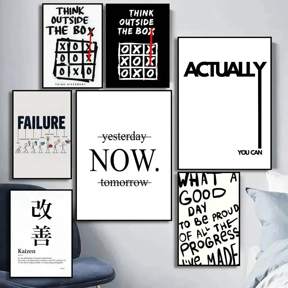 الحد الأدنى تحفيزية يقتبس ملهمة الانضباط ملصق فني ذاتية اللصق الفن ورق مقاوم للماء ملصق مقهى بار