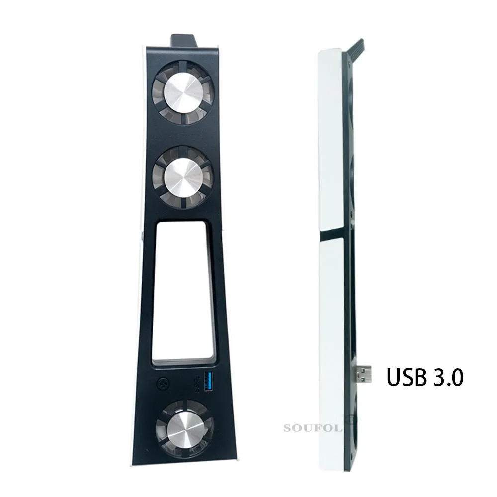 Nowy wentylator chłodzący z oświetleniem RGB do konsoli PS5 Slim z 3 wentylatorami Port USB 3.0 Cichy system chłodzenia do PS5 Slim Akcesoria do gier
