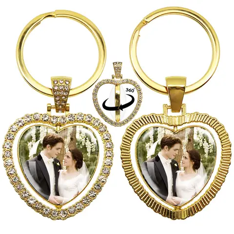 Twilight Movie Keychain Vampire Bella Edward Jacob Renesmee Character Heart Shaped Pendant Double Sided Keychain Jewelry