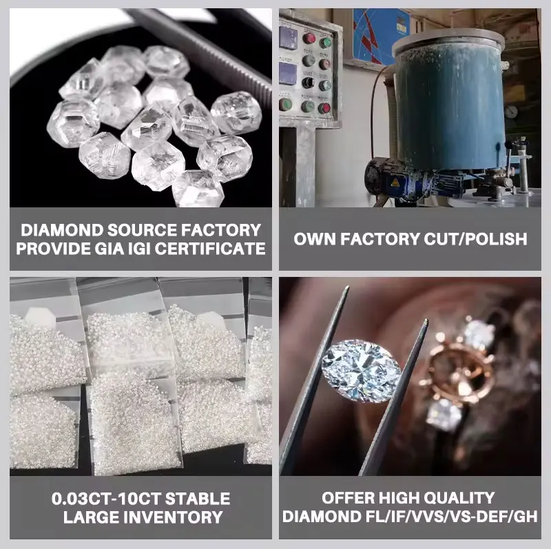 Melee CVD Lab Diamond 0.7mm 1mm 2mm 3mm Small Diamond Wholesale Tiny Diamond Side Stone D E Color VVS Lab Grown Diamond