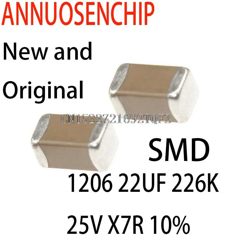 100PCS New and Original SMD Ceramic capacitor 1206 22UF 226K 25V X7R 10%