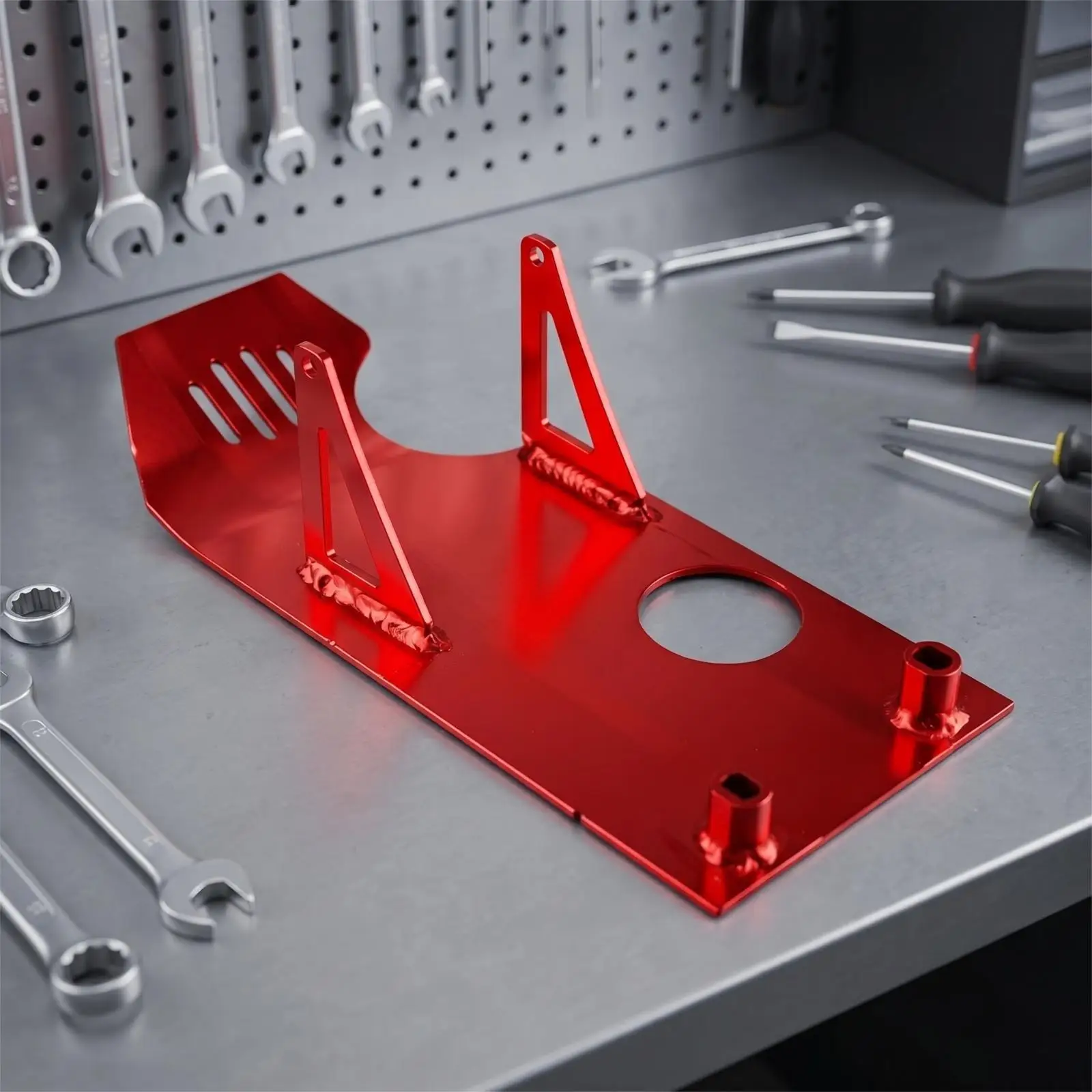 Engine Guard Plate for 125 140CC Motorcycle Aluminum Skid Plate with Ventilation Slots and Mounting Points