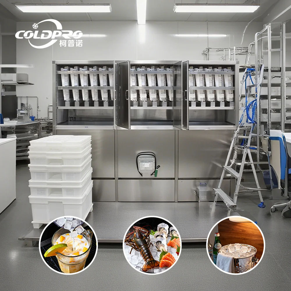 COLDPRO Commercial Cube Ice Machine With 20kg Storage Capacity 1200W Power