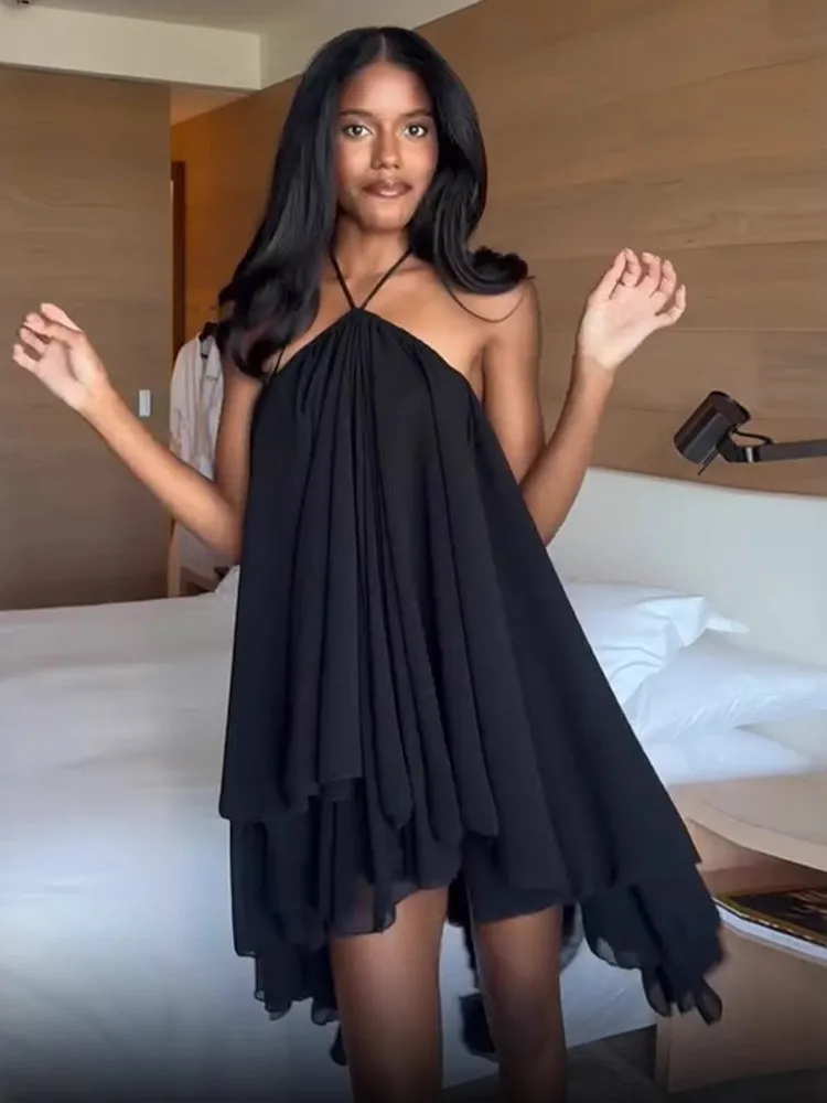 Robe d'été pour femmes, nouvelle robe à bretelles, élégante, décontractée, unie, sans manches, ample, pour les vacances, les fêtes, mini robes pour femmes, robe femme