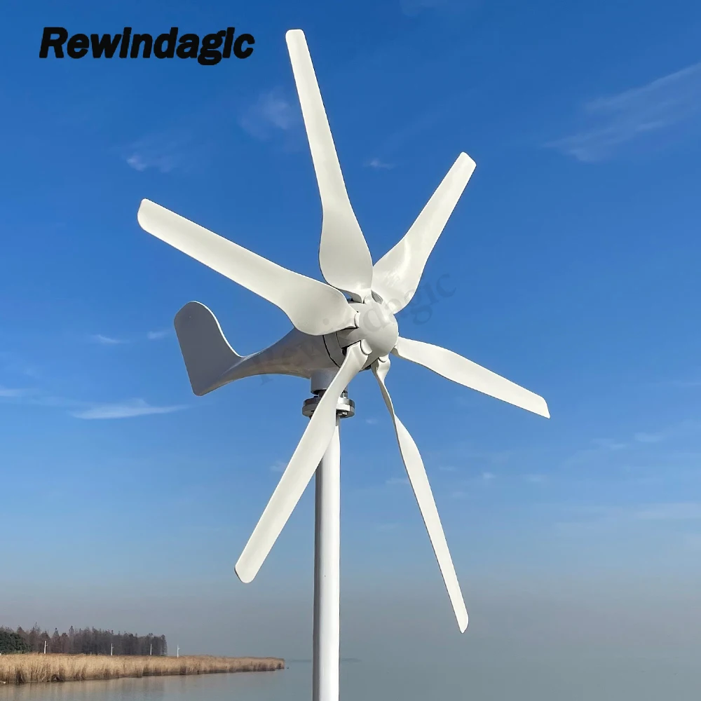 6 Blades Wind Turbine 2000W 3000W 12V 24V 48V MPPT Controller Small Wind Turbine For Home Factory Use Low Noise High Efficiency